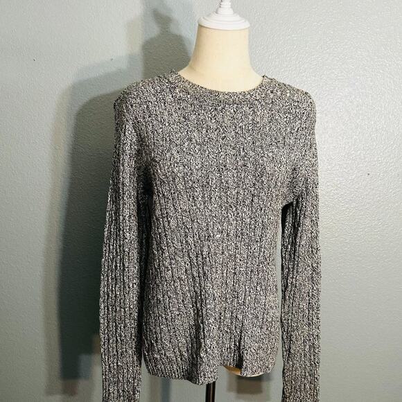 Karen Scott Gray Cable Knit Crewneck Sweater Size M - Picture 1 of 8